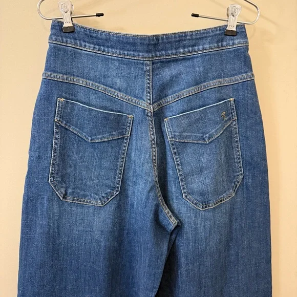 Pilcro Anthropologie NWT The Emory Pleated High-Rise Wide-Leg Jeans size 26 blue - Picture 7 of 9